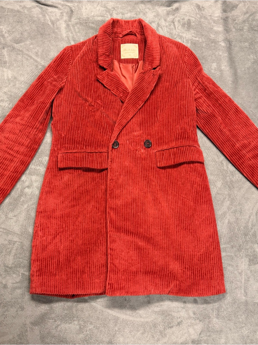 Altar'd State Red Corduroy Trench Coat